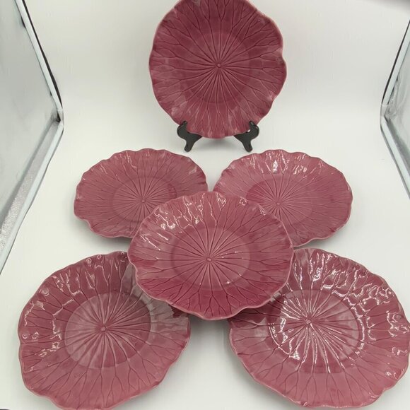 Set of 6 Vtg Metlox Poppytrail Lotus Dinner Plates Mauve 10 3/4" Diameter - Picture 5 of 6